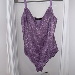 New York Company Purple Floral Body Suit